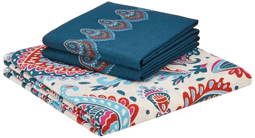 Paisley Printed Queen Flat Bedsheet with 2 Pillow Covers