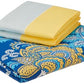 Blue Floral Printed Queen Flat Bedsheet with 2 Pillow Covers