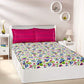 Multicolor Floral Printed Queen Flat Bedsheet with 2 Pillow Covers