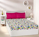 Multicolor Floral Printed Queen Flat Bedsheet with 2 Pillow Covers