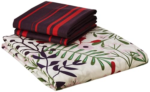 Botanical Printed Queen Flat Bedsheet with 2 Pillow Covers