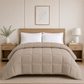 Solid Warm Grey Microfiber Comforter – 220 GSM All-Season AC Comforter & Blanket