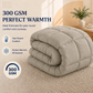 Solid Warm Grey Microfiber Comforter – 300 GSM All-Season AC Comforter & Blanket