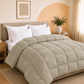 Solid Warm Grey Microfiber Comforter – 300 GSM All-Season AC Comforter & Blanket