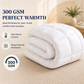Solid White Microfiber Comforter – 300 GSM All-Season AC Comforter & Blanket