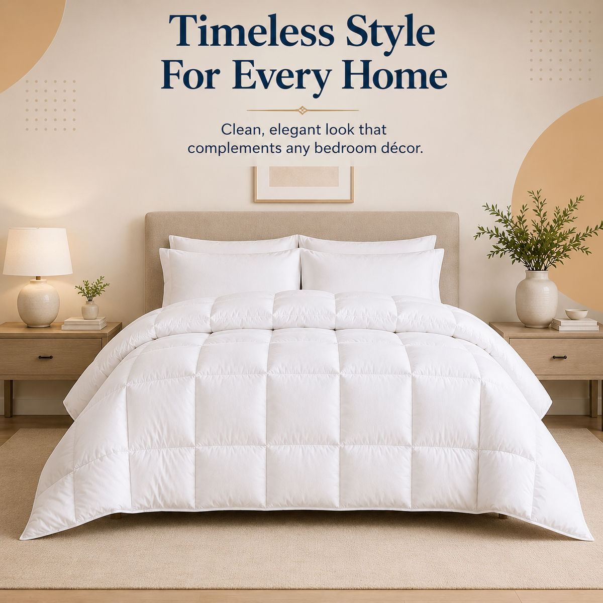 Solid White Microfiber Comforter – 300 GSM All-Season AC Comforter & Blanket