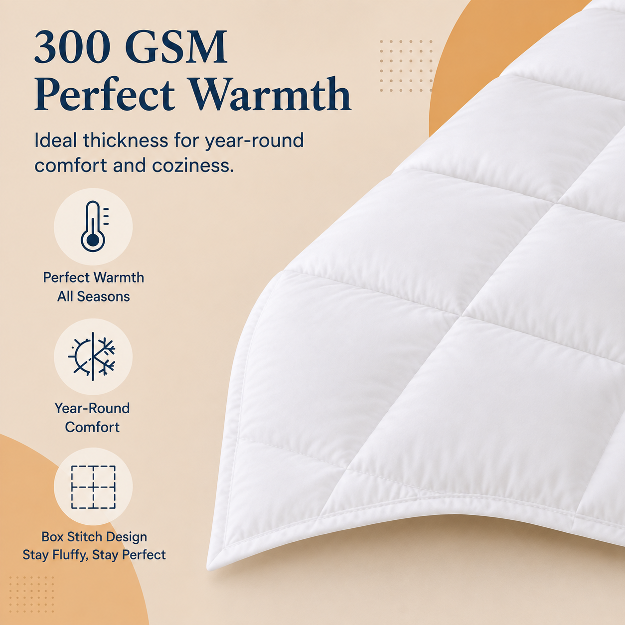 Solid White Microfiber Comforter – 300 GSM All-Season AC Comforter & Blanket