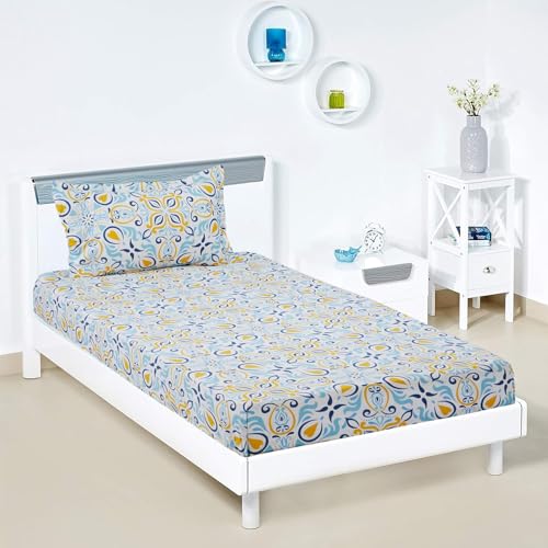 Abstract Printed Single Bedsheet with 1 Pillow Cover