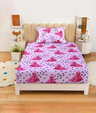 Cute Fairytale Theme Princess Print Kids Bedsheet with Pillow Cover