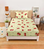 Cartoon Car Theme Cotton Bedsheet For Kids with Pillow Cover