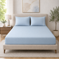 400 Thread Count 100% Organic Cotton Merrow Design Pearl Blue – White Premium Bedsheet King Size